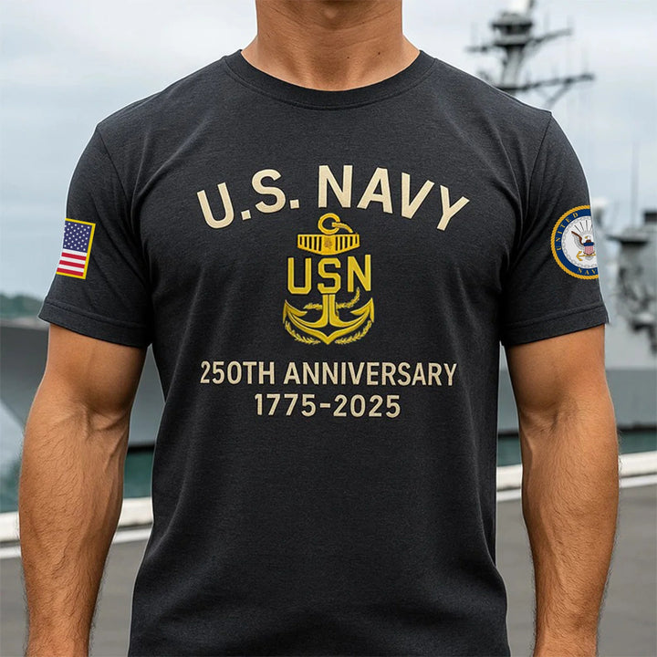Premium US Navy T-Shirt , 250th Anniversary Navy Shirt, Gifts For Navy Veteran, Gifts On Father's Day, Veterans Day.