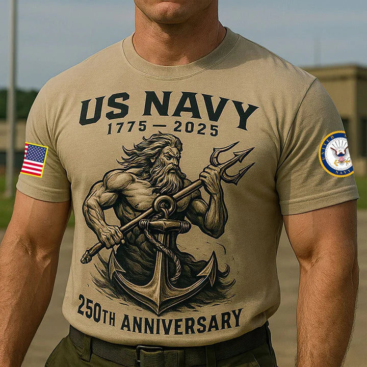 Premium US Navy T-Shirt , 250th Anniversary Navy Shirt, Gifts For Navy Veteran, Gifts On Father's Day, Veterans Day.
