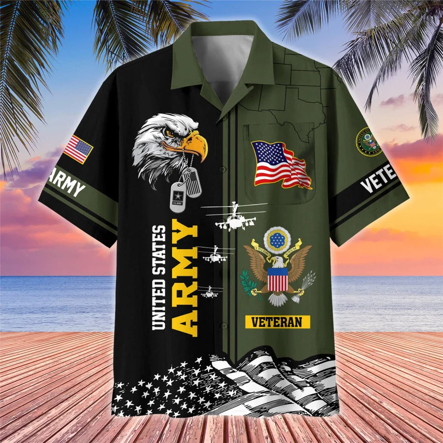 Premium US Veterans Hawaiian Shirt With Pocket Gifts For US Veterans, Gifts On Independence Day, Veterans Day.