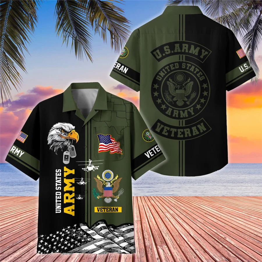 Premium US Veterans Hawaiian Shirt With Pocket Gifts For US Veterans, Gifts On Independence Day, Veterans Day.