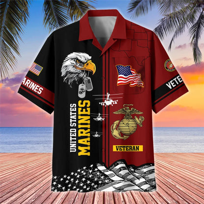 Premium US Veterans Hawaiian Shirt With Pocket Gifts For US Veterans, Gifts On Independence Day, Veterans Day.
