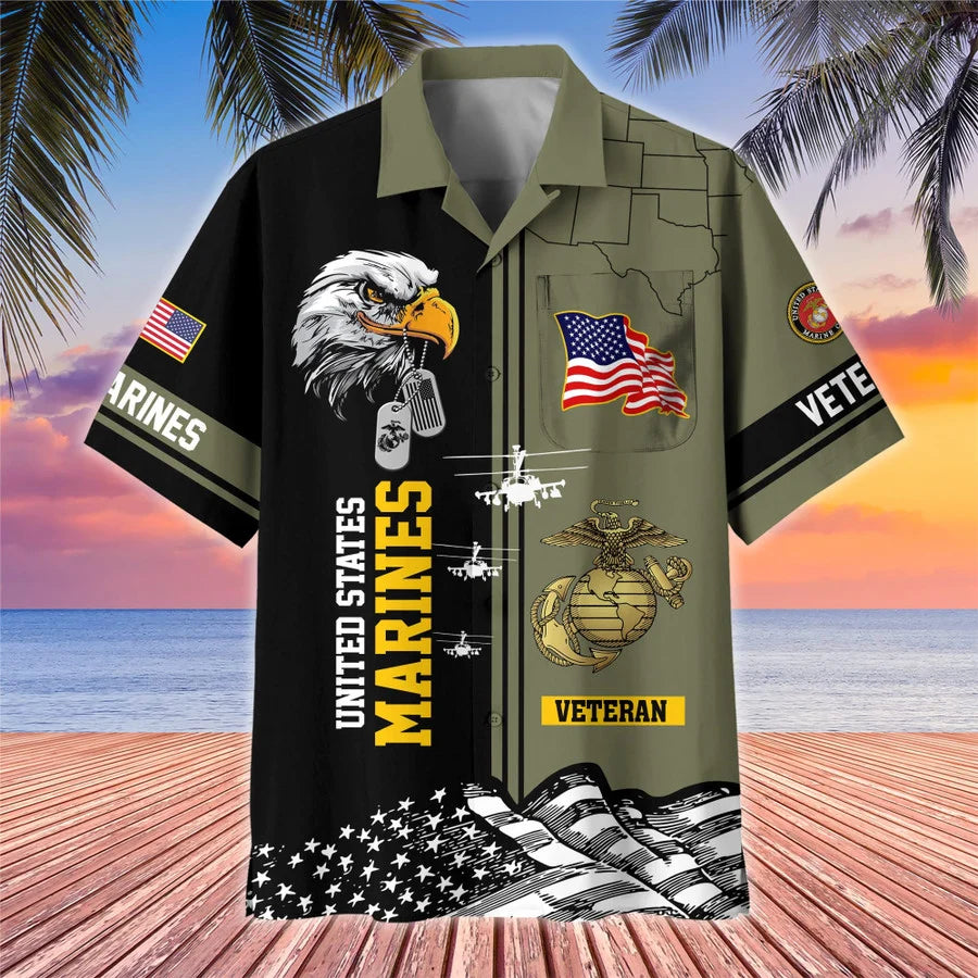 Premium US Veterans Hawaiian Shirt With Pocket Gifts For US Veterans, Gifts On Independence Day, Veterans Day.