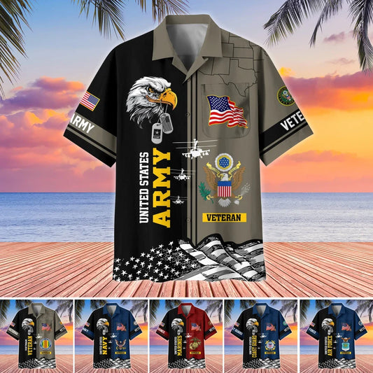 Premium US Veterans Hawaiian Shirt With Pocket Gifts For US Veterans, Gifts On Independence Day, Veterans Day.