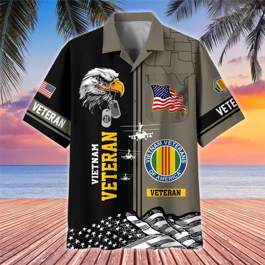 Premium US Veterans Hawaiian Shirt With Pocket Gifts For US Veterans, Gifts On Independence Day, Veterans Day.