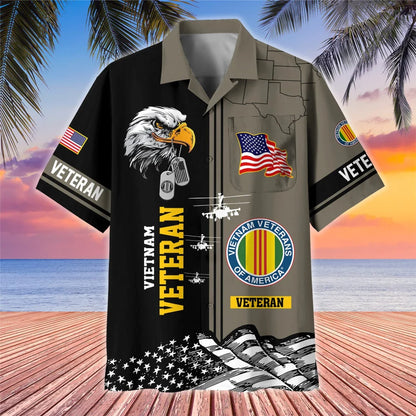 Premium US Veterans Hawaiian Shirt With Pocket Gifts For US Veterans, Gifts On Independence Day, Veterans Day.