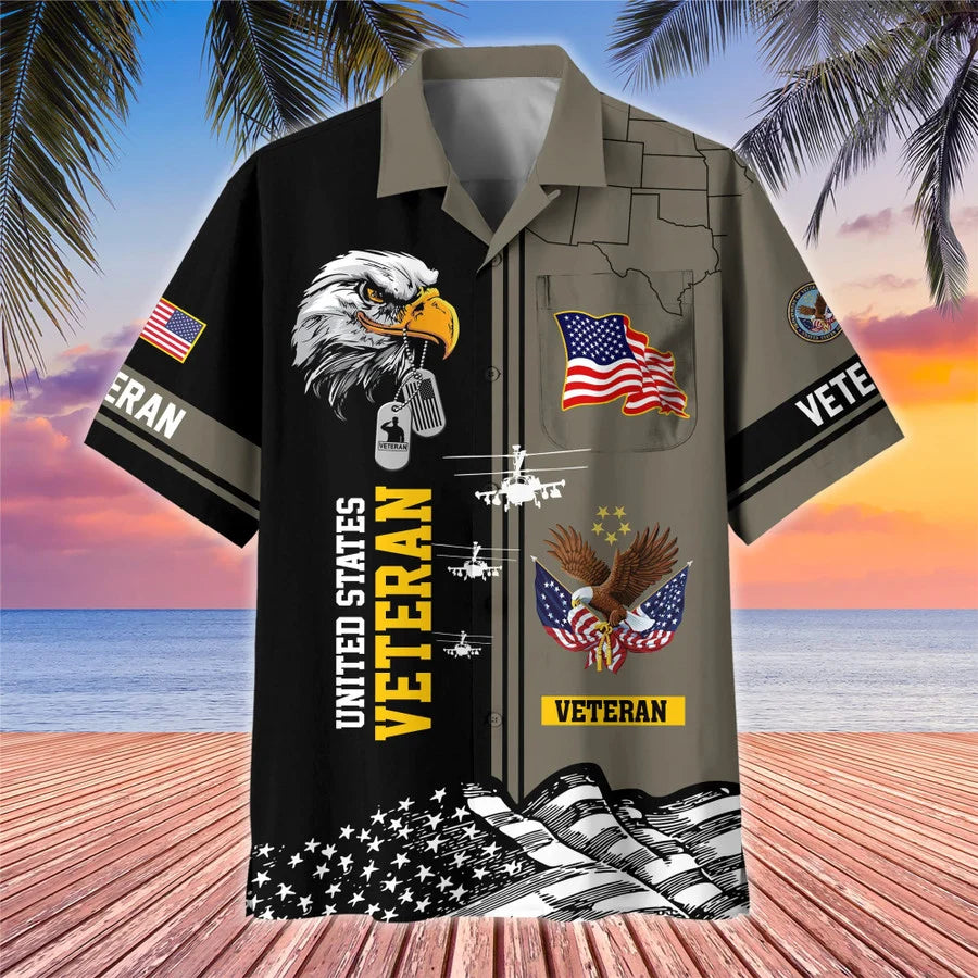Premium US Veterans Hawaiian Shirt With Pocket Gifts For US Veterans, Gifts On Independence Day, Veterans Day.