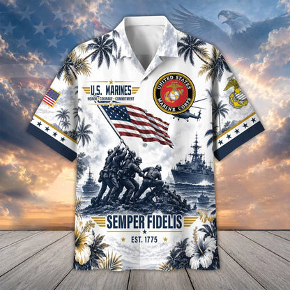 Premium US Veterans Hawaiian Shirt Gifts For US Veterans, Gifts For Father's Day, Veterans Day.