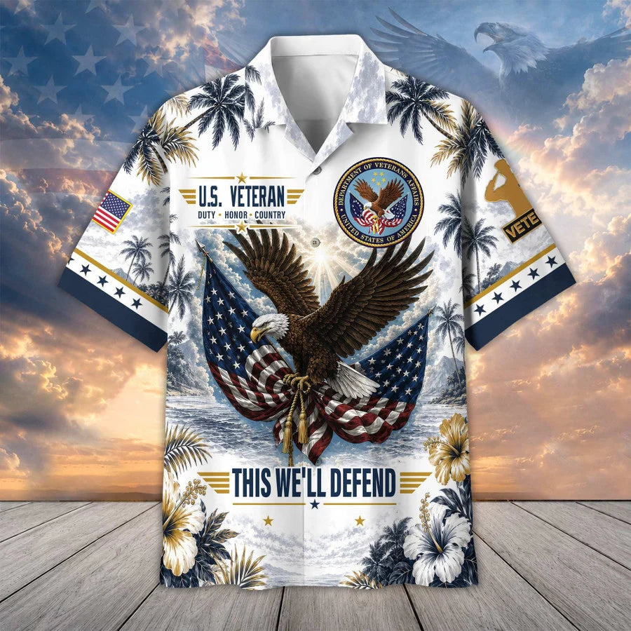Premium US Veterans Hawaiian Shirt Gifts For US Veterans, Gifts For Father's Day, Veterans Day.