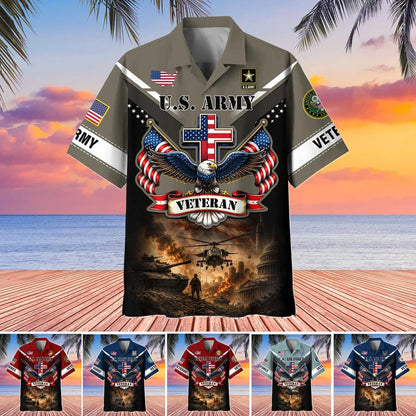 Premium US Veterans Hawaiian Shirt, Gifts For Father's Day, Gifts For US Veterans