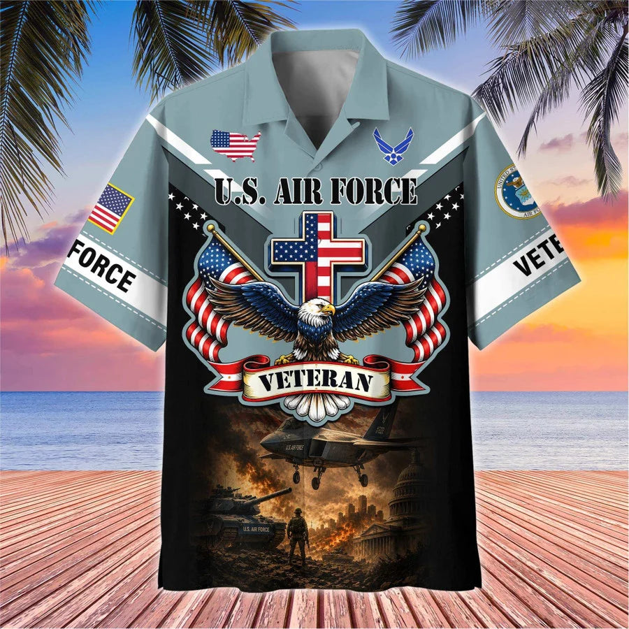 Premium US Veterans Hawaiian Shirt, Gifts For Father's Day, Gifts For US Veterans