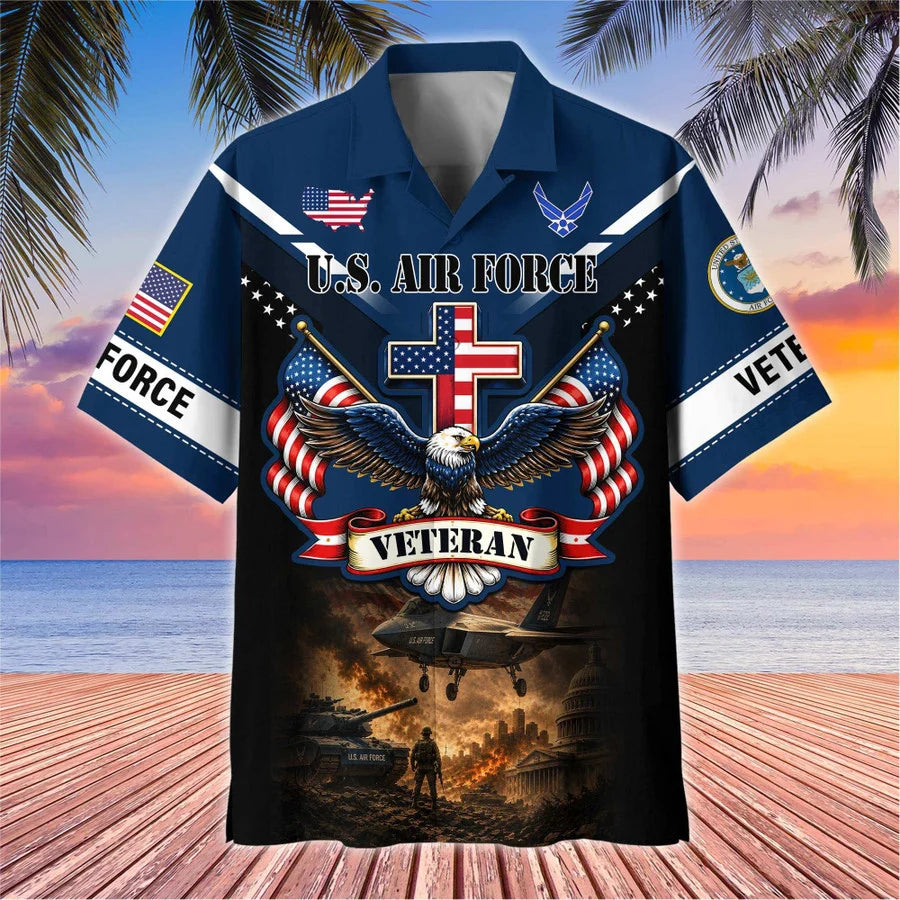 Premium US Veterans Hawaiian Shirt, Gifts For Father's Day, Gifts For US Veterans