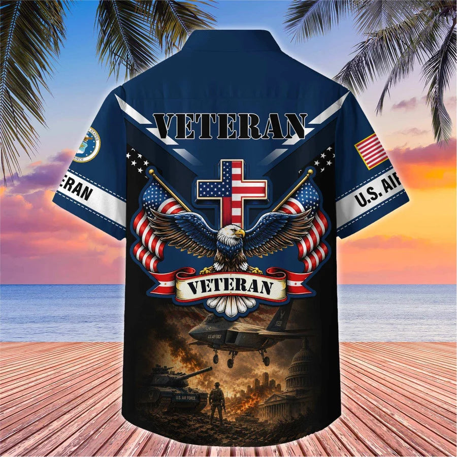 Premium US Veterans Hawaiian Shirt, Gifts For Father's Day, Gifts For US Veterans