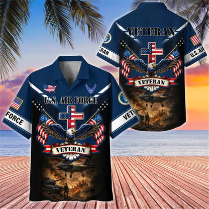 Premium US Veterans Hawaiian Shirt, Gifts For Father's Day, Gifts For US Veterans