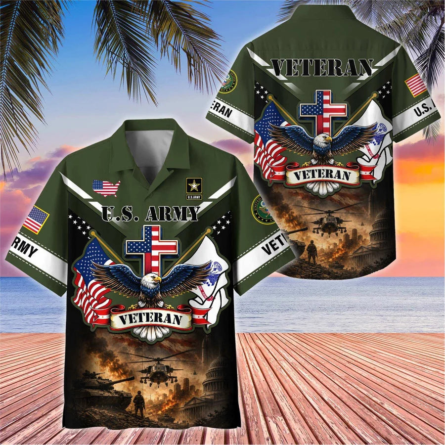 Premium US Veterans Hawaiian Shirt, Gifts For Father's Day, Gifts For US Veterans