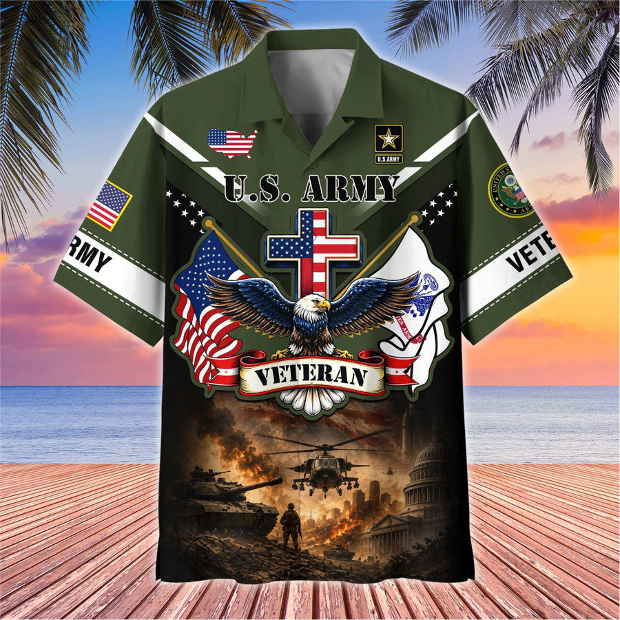 Premium US Veterans Hawaiian Shirt, Gifts For Father's Day, Gifts For US Veterans