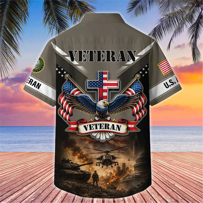 Premium US Veterans Hawaiian Shirt, Gifts For Father's Day, Gifts For US Veterans