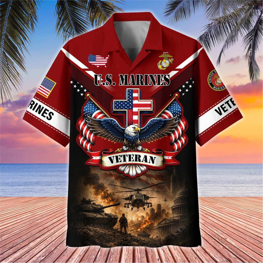 Premium US Veterans Hawaiian Shirt, Gifts For Father's Day, Gifts For US Veterans