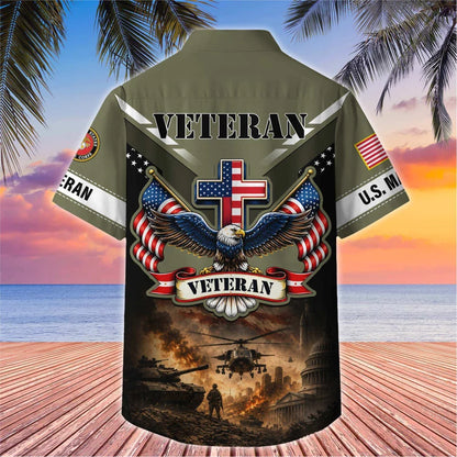 Premium US Veterans Hawaiian Shirt, Gifts For Father's Day, Gifts For US Veterans