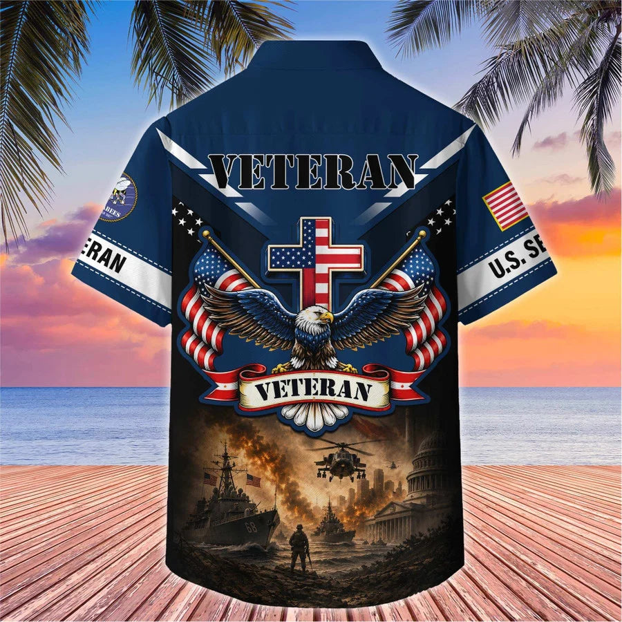 Premium US Veterans Hawaiian Shirt, Gifts For Father's Day, Gifts For US Veterans