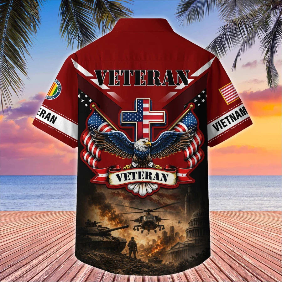 Premium US Veterans Hawaiian Shirt, Gifts For Father's Day, Gifts For US Veterans