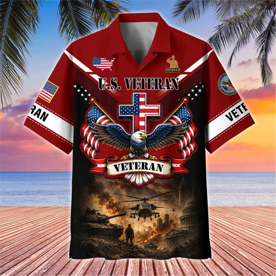 Premium US Veterans Hawaiian Shirt, Gifts For Father's Day, Gifts For US Veterans