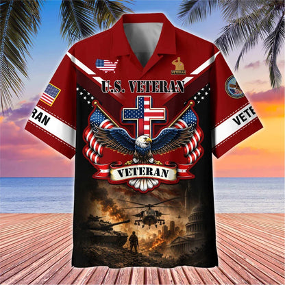 Premium US Veterans Hawaiian Shirt, Gifts For Father's Day, Gifts For US Veterans