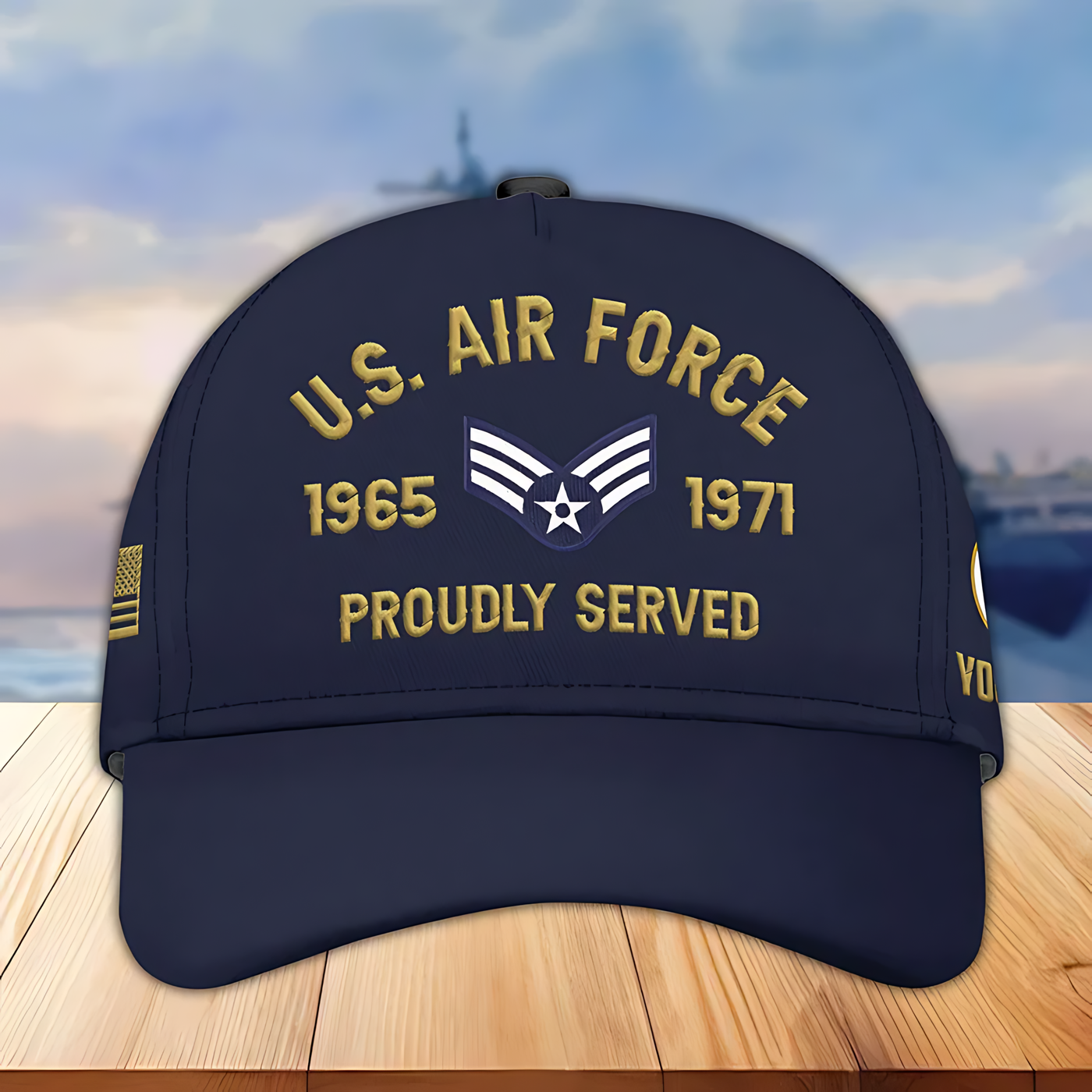 Custom Name, Rank, USAF Embroidered Cap, Hat for Air Force Veteran, Gifts for Father's Day, Veterans Day