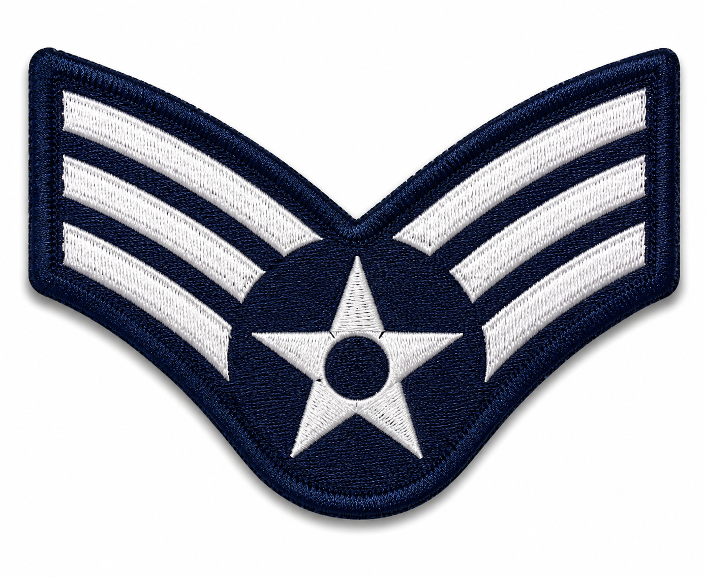 USAF E-4 Sergeant Rank Embroidered Patch – 3 Stripes Air Force Uniform Insignia