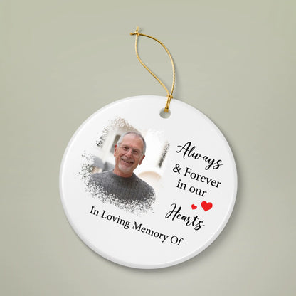 Personalized Memorial Ornament – Custom Photo, Name & Dates
