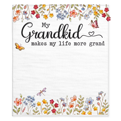 Make Life More Grand With Lovely Kids - Personalized Custom Fleece Blanket