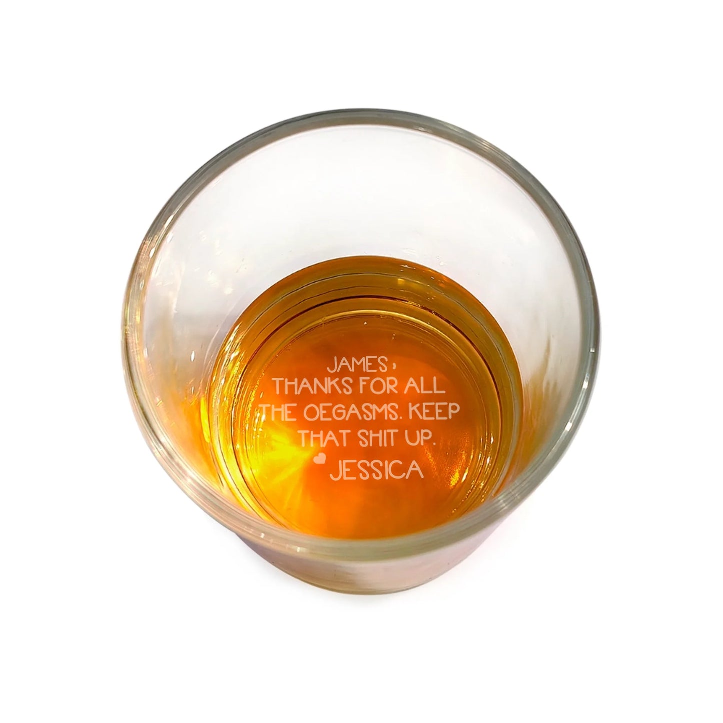 Thanks For All The Orgasms - Personalized Custom Engraved Whiskey Glass