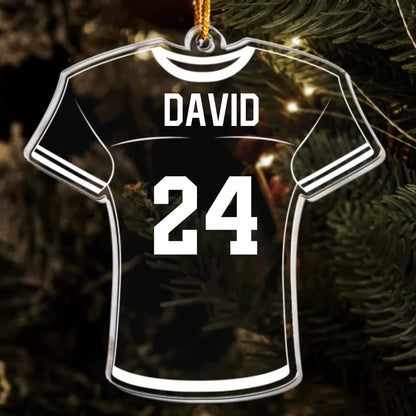 Football Jersey Custom Number Name Christmas Light - Personalized Acrylic Ornament