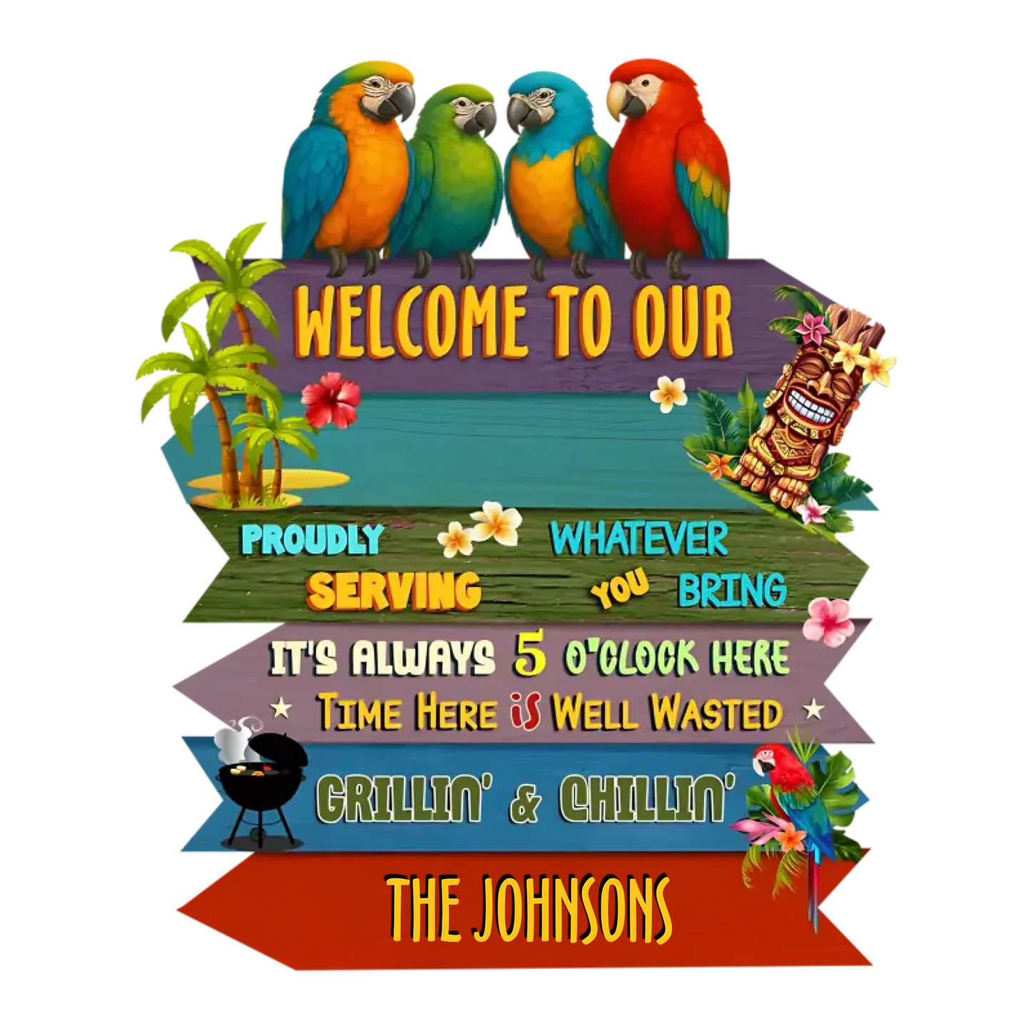 Welcome To Our Patio - Personalized Custom Wood Sign
