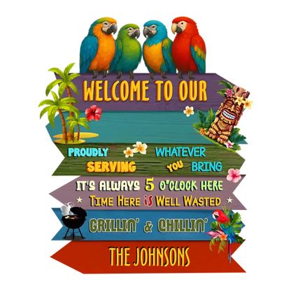 Welcome To Our Patio - Personalized Custom Wood Sign
