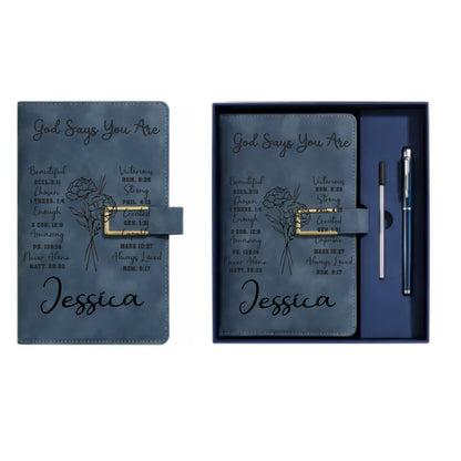 Personalized God Says You Are Leather Journal Set