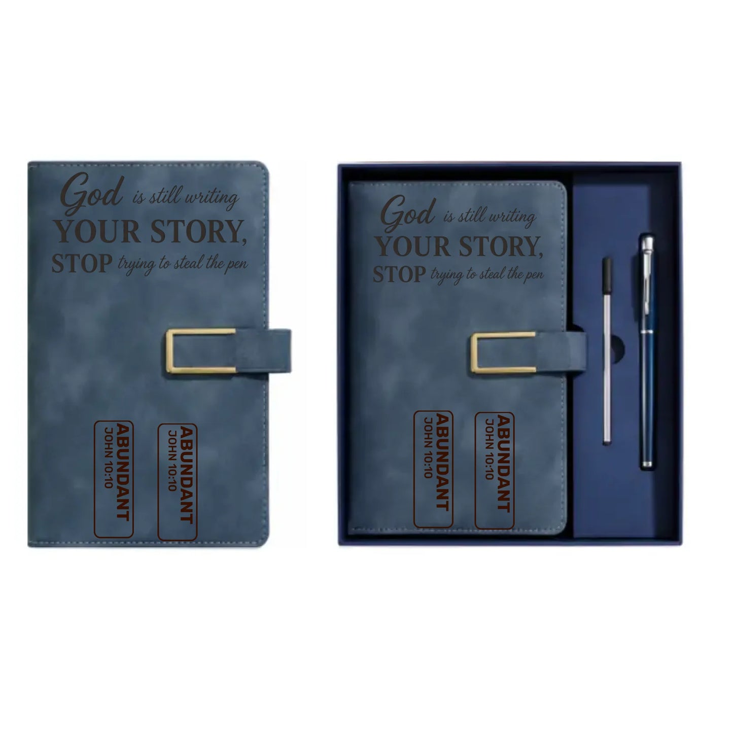 Personalized God Is Still Writing Your Story Leather Journal Set