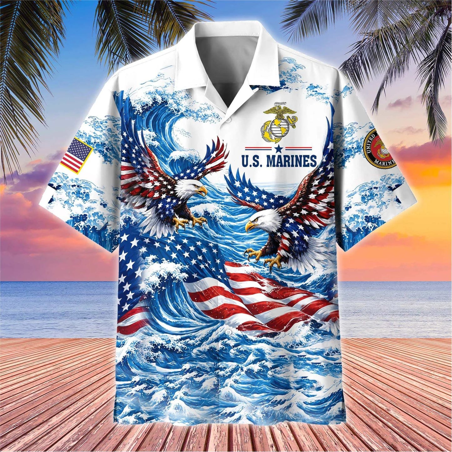 Premium US Veterans Hawaiian Shirt, Gifts For US Veterans, Gifts For Father's Day, Veterans Day.