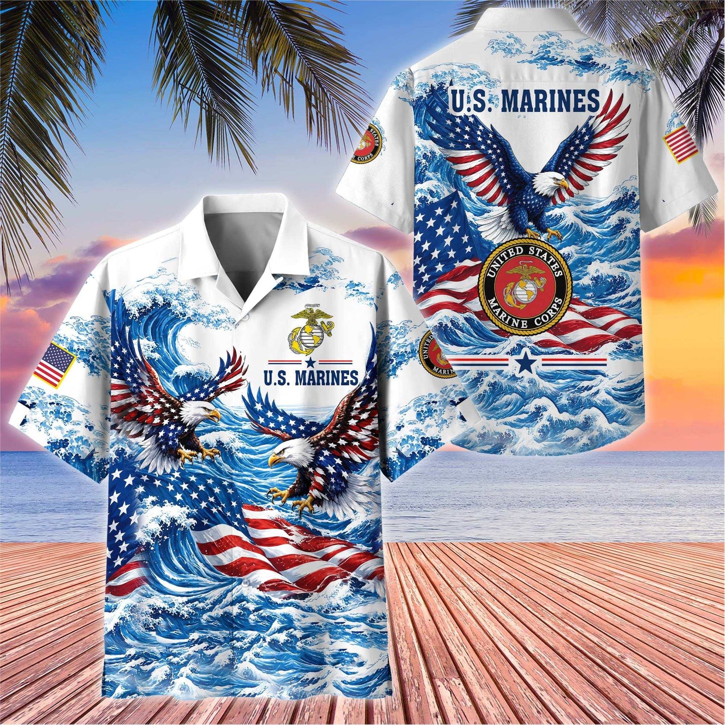 Premium US Veterans Hawaiian Shirt, Gifts For US Veterans, Gifts For Father's Day, Veterans Day.
