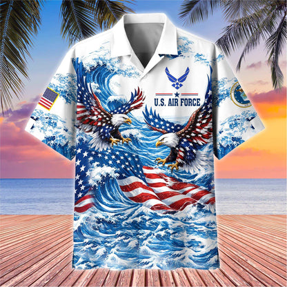 Premium US Veterans Hawaiian Shirt, Gifts For US Veterans, Gifts For Father's Day, Veterans Day.