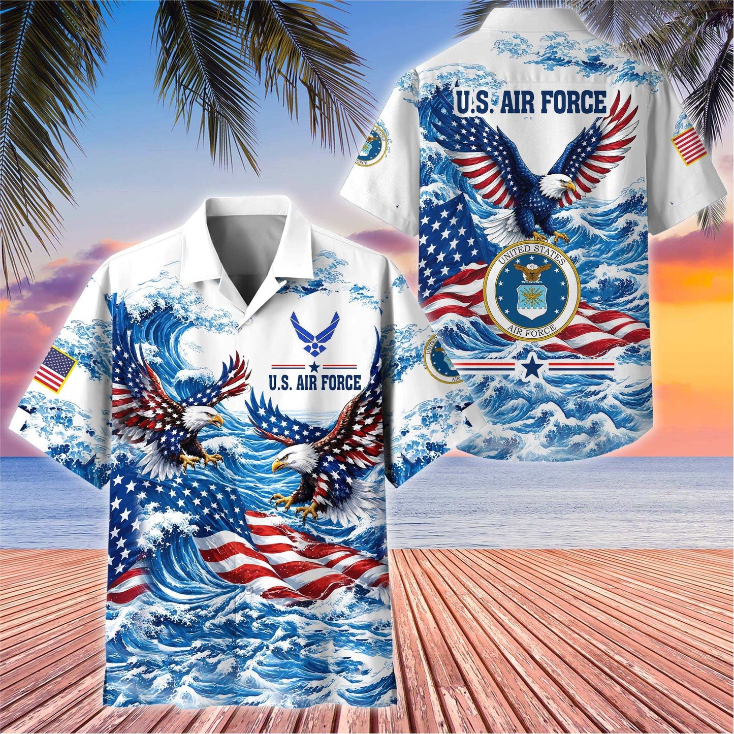 Premium US Veterans Hawaiian Shirt, Gifts For US Veterans, Gifts For Father's Day, Veterans Day.