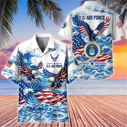 Premium US Veterans Hawaiian Shirt, Gifts For US Veterans, Gifts For Father's Day, Veterans Day.