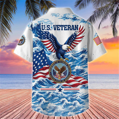 Premium US Veterans Hawaiian Shirt, Gifts For US Veterans, Gifts For Father's Day, Veterans Day.