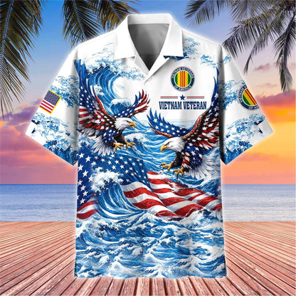 Premium US Veterans Hawaiian Shirt, Gifts For US Veterans, Gifts For Father's Day, Veterans Day.