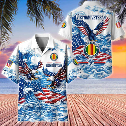 Premium US Veterans Hawaiian Shirt, Gifts For US Veterans, Gifts For Father's Day, Veterans Day.