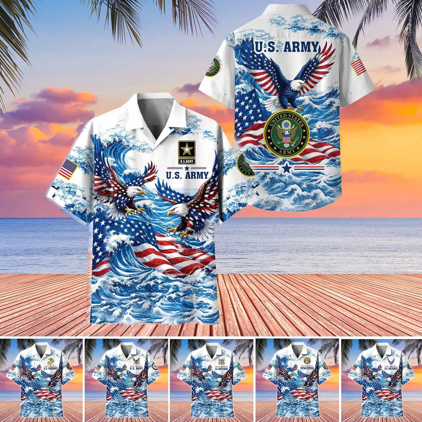 Premium US Veterans Hawaiian Shirt, Gifts For US Veterans, Gifts For Father's Day, Veterans Day.