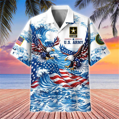 Premium US Veterans Hawaiian Shirt, Gifts For US Veterans, Gifts For Father's Day, Veterans Day.