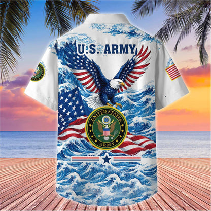 Premium US Veterans Hawaiian Shirt, Gifts For US Veterans, Gifts For Father's Day, Veterans Day.