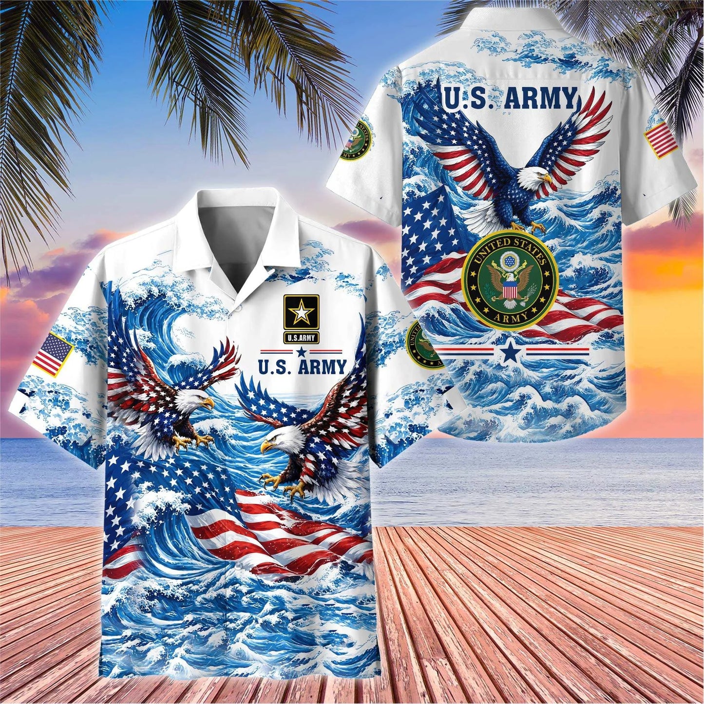Premium US Veterans Hawaiian Shirt, Gifts For US Veterans, Gifts For Father's Day, Veterans Day.